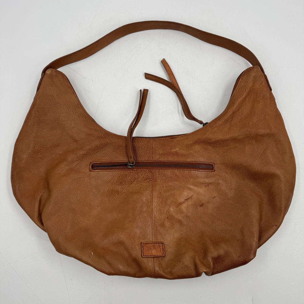 Frye Maddie Large Shoulder Bag Brown Leather Hobo Shoulder‎ Bag Slouchy Carry